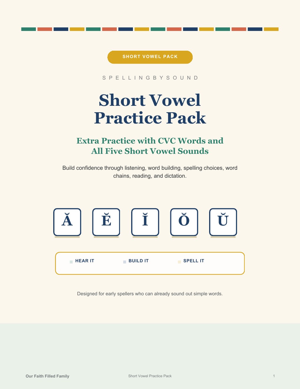 Skill Builder Short Vowels cover